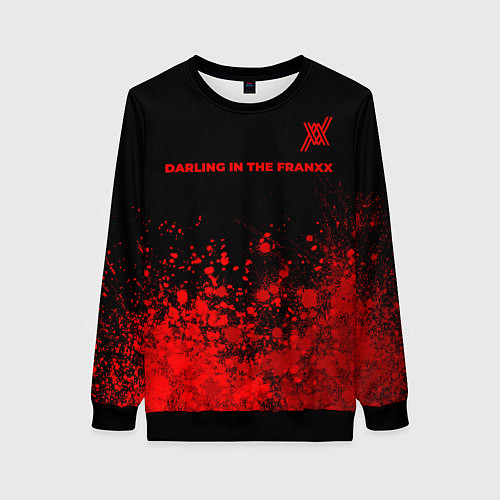 Женский свитшот Darling in the FranXX - red gradient посередине / 3D-Черный – фото 1