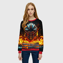 Свитшот женский Голкипер в огне, цвет: 3D-красный — фото 2