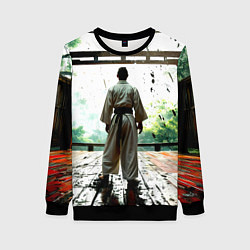 Свитшот женский Боец айкидо в Японии, цвет: 3D-черный