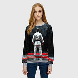 Свитшот женский Айкидоист на черном, цвет: 3D-меланж — фото 2