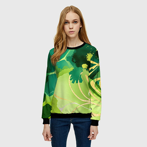 Женский свитшот Вдохновленный природой / 3D-Черный – фото 3