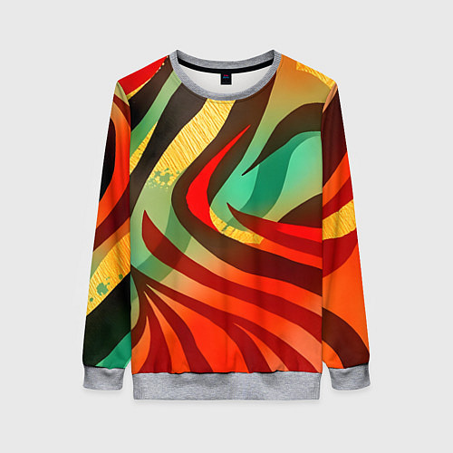 Женский свитшот Жаркая полосатая абстракция / 3D-Меланж – фото 1