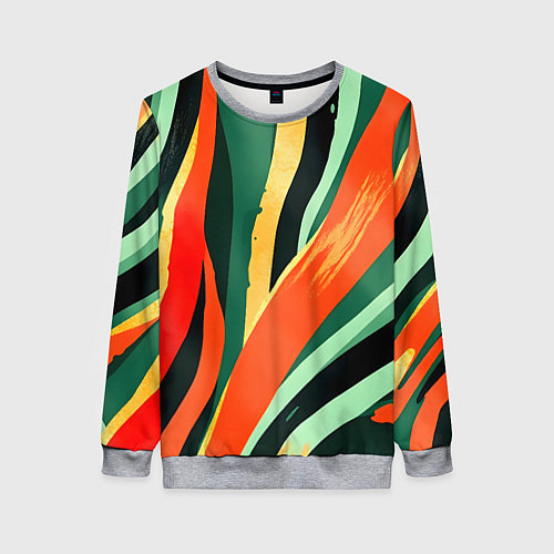 Женский свитшот Тропическая жаркая абстракция / 3D-Меланж – фото 1