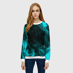 Свитшот женский Neon smoke, цвет: 3D-белый — фото 2