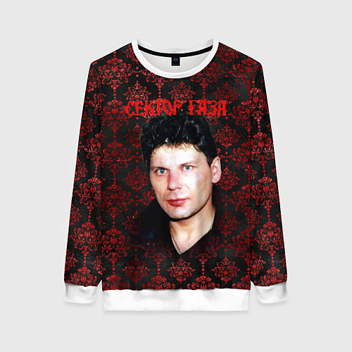 Женский свитшот Сектор газа красные узоры / 3D-Белый – фото 1