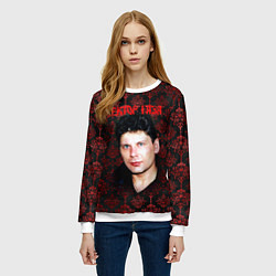 Свитшот женский Сектор газа красные узоры, цвет: 3D-белый — фото 2