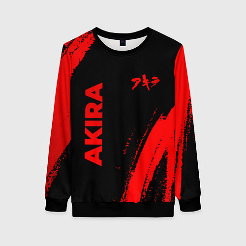 Женский свитшот Akira - red gradient вертикально / 3D-Черный – фото 1