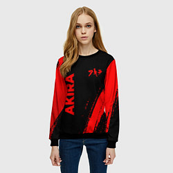 Свитшот женский Akira - red gradient вертикально, цвет: 3D-черный — фото 2