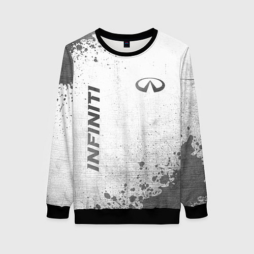 Женский свитшот Infiniti - white gradient вертикально / 3D-Черный – фото 1