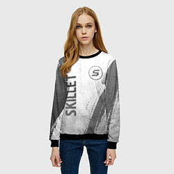 Свитшот женский Skillet - white gradient вертикально, цвет: 3D-черный — фото 2