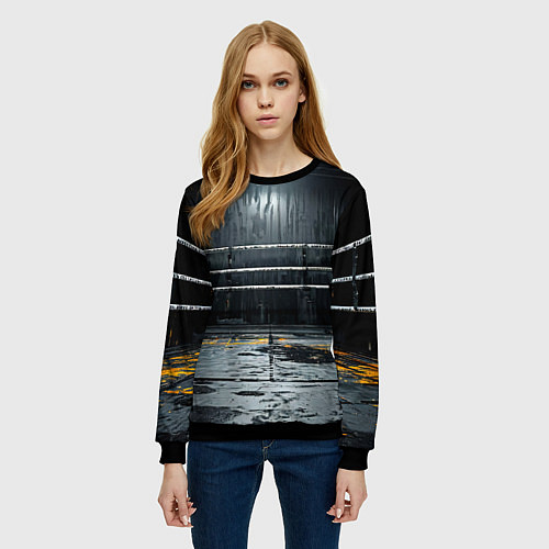 Женский свитшот Черный ринг / 3D-Черный – фото 3