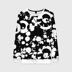 Свитшот женский Модная чб абстракция - нейроарт, цвет: 3D-белый