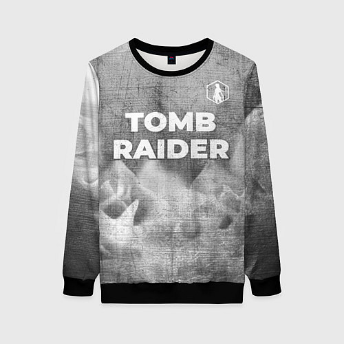 Женский свитшот Tomb Raider - grey gradient посередине / 3D-Черный – фото 1