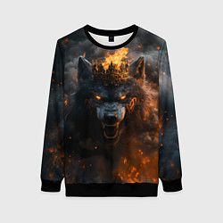 Женский свитшот Волк в огне