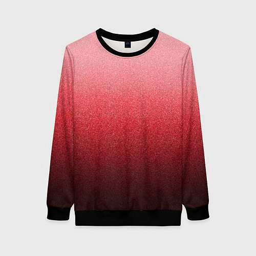 Женский свитшот Мягкий градиент красно-розовый текстура крошка / 3D-Черный – фото 1