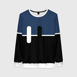 Свитшот женский Простая абстракция сине-чёрный с белым, цвет: 3D-белый