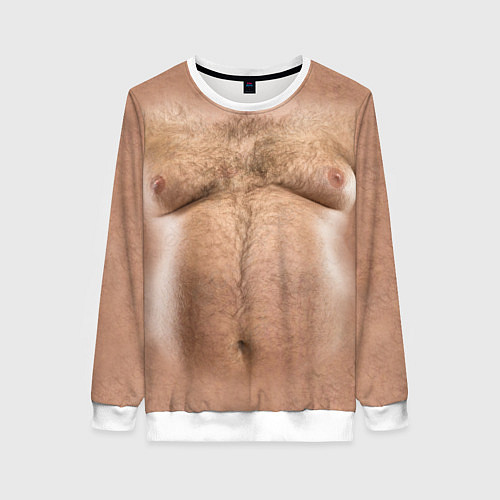 Женский свитшот Волосатое тело толстяка / 3D-Белый – фото 1