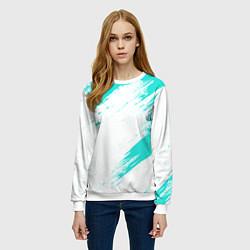 Свитшот женский Color white light blue, цвет: 3D-белый — фото 2
