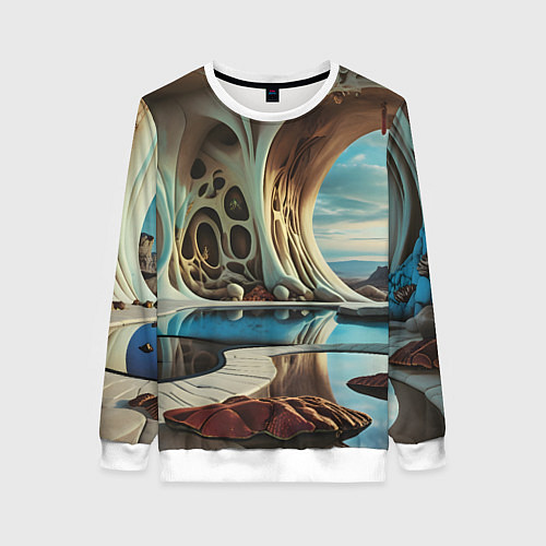 Женский свитшот Современная пещера / 3D-Белый – фото 1
