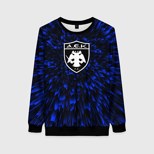 Женский свитшот AEK Athens blue energy / 3D-Черный – фото 1