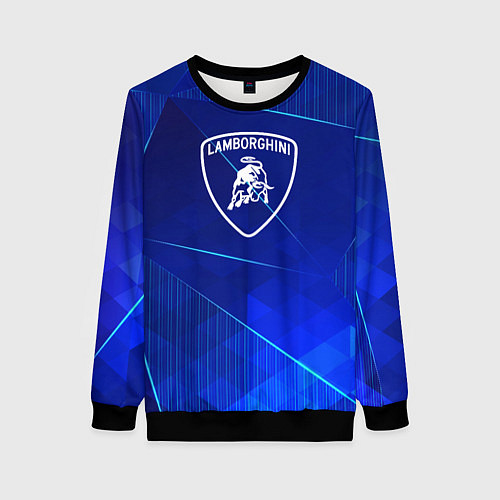 Женский свитшот Lamborghini blue poly / 3D-Черный – фото 1