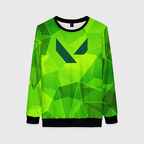Женский свитшот Valorant green poly / 3D-Черный – фото 1