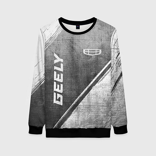 Женский свитшот Geely - grey gradient вертикально / 3D-Черный – фото 1