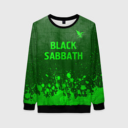 Женский свитшот Black Sabbath - green gradient посередине