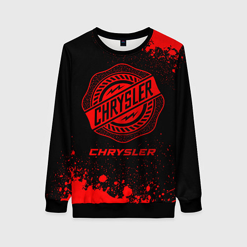 Женский свитшот Chrysler - red gradient / 3D-Черный – фото 1