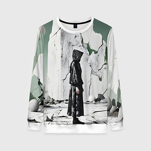 Женский свитшот Человек в капюшоне / 3D-Белый – фото 1