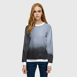 Свитшот женский Абстракция с серым и черным, цвет: 3D-белый — фото 2