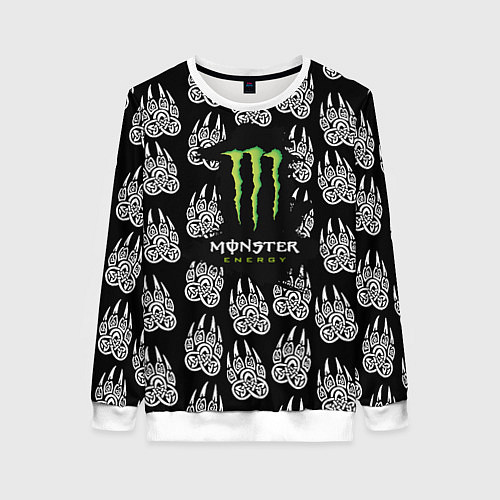 Женский свитшот Monster energy медвежьи лапы / 3D-Белый – фото 1