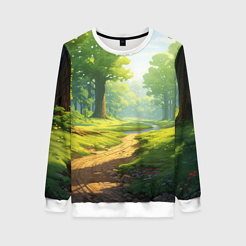 Женский свитшот Fabulous forest / 3D-Белый – фото 1