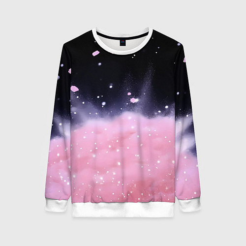 Женский свитшот Розовая текстура с лепестками / 3D-Белый – фото 1