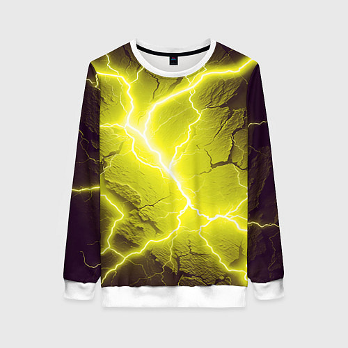 Женский свитшот Color yellow black / 3D-Белый – фото 1