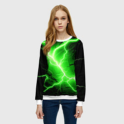 Свитшот женский Color green black, цвет: 3D-белый — фото 2