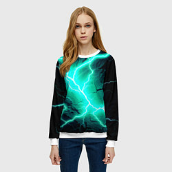 Свитшот женский Color light blue black, цвет: 3D-белый — фото 2