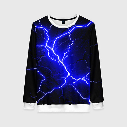 Женский свитшот Color blue black / 3D-Белый – фото 1