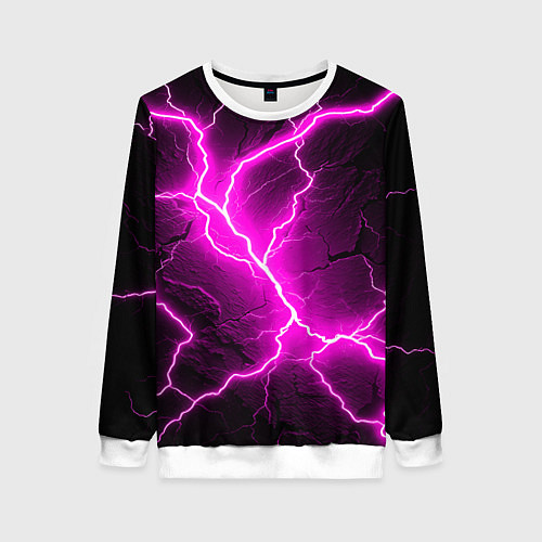 Женский свитшот The color is pink and black / 3D-Белый – фото 1