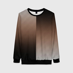 Женский свитшот Чёрно-коричневый текстурный градиент пополам