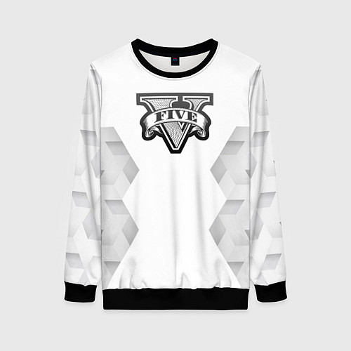 Женский свитшот GTA white poly / 3D-Черный – фото 1
