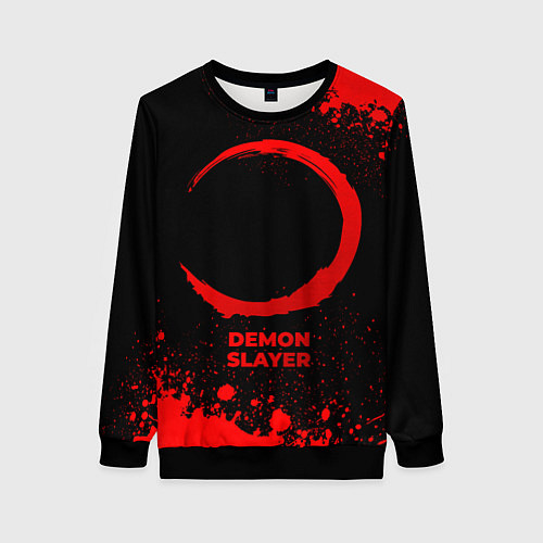 Женский свитшот Demon Slayer - red gradient / 3D-Черный – фото 1