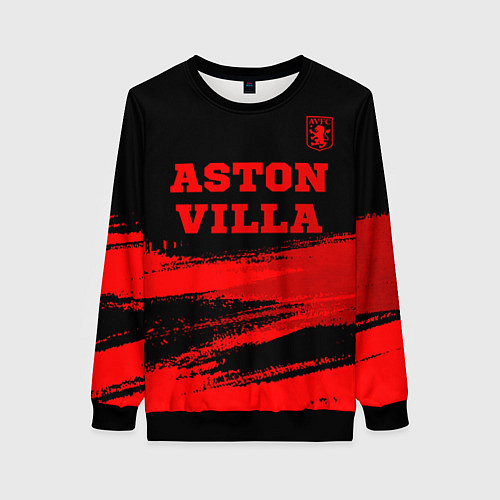 Женский свитшот Aston Villa - red gradient посередине / 3D-Черный – фото 1