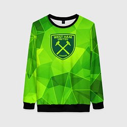 Свитшот женский West Ham green poly, цвет: 3D-черный