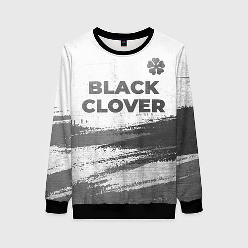 Женский свитшот Black Clover - white gradient посередине / 3D-Черный – фото 1