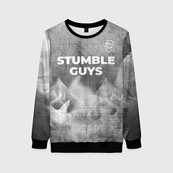 Свитшот женский Stumble Guys - grey gradient посередине, цвет: 3D-черный