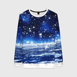 Свитшот женский Космический синий абстрактный фон - текстура, цвет: 3D-белый