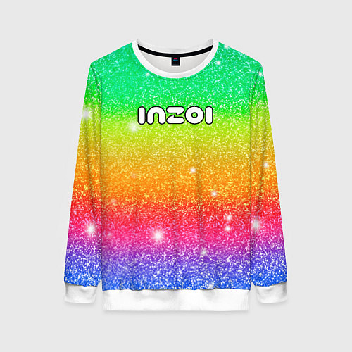 Женский свитшот Inzoi блестящий радужный фон / 3D-Белый – фото 1