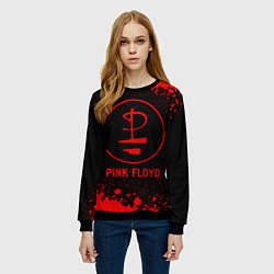 Свитшот женский Pink Floyd - red gradient, цвет: 3D-черный — фото 2