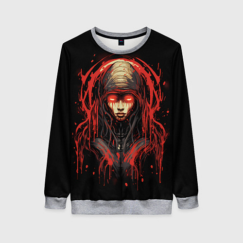 Женский свитшот Инопланетная кибер-девушка / 3D-Меланж – фото 1